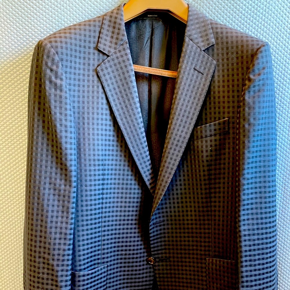 GUCCI Wool Grey/Black Check Sport Coat